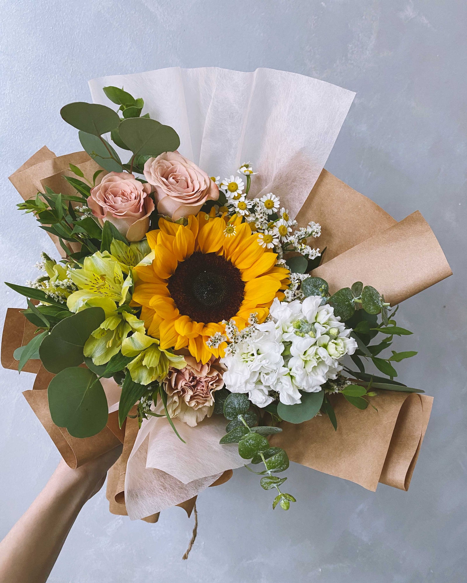 MONTHLY Subscription : Hand-tied bouquet wrapped in paper with DELIVERY —  Cornell Florist