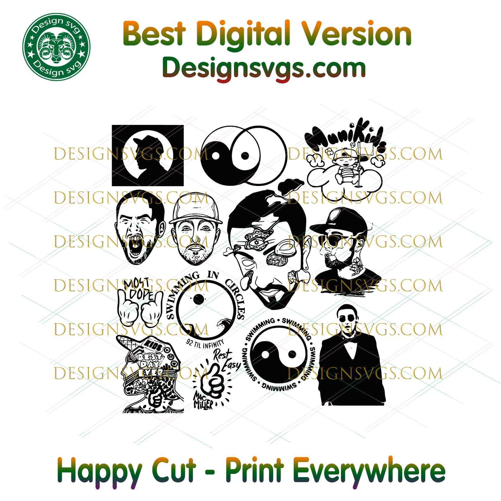 Download Mac Miller Vector Bundle Mac Miller Svg Mac Miller Silhouette Rappe Designsvgs