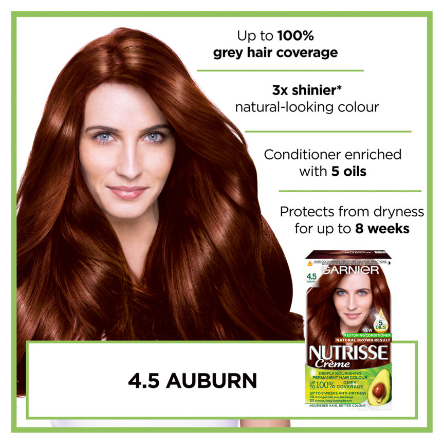 Garnier Nutrisse 4.5 Auburn Red Permanent Hair Dye
