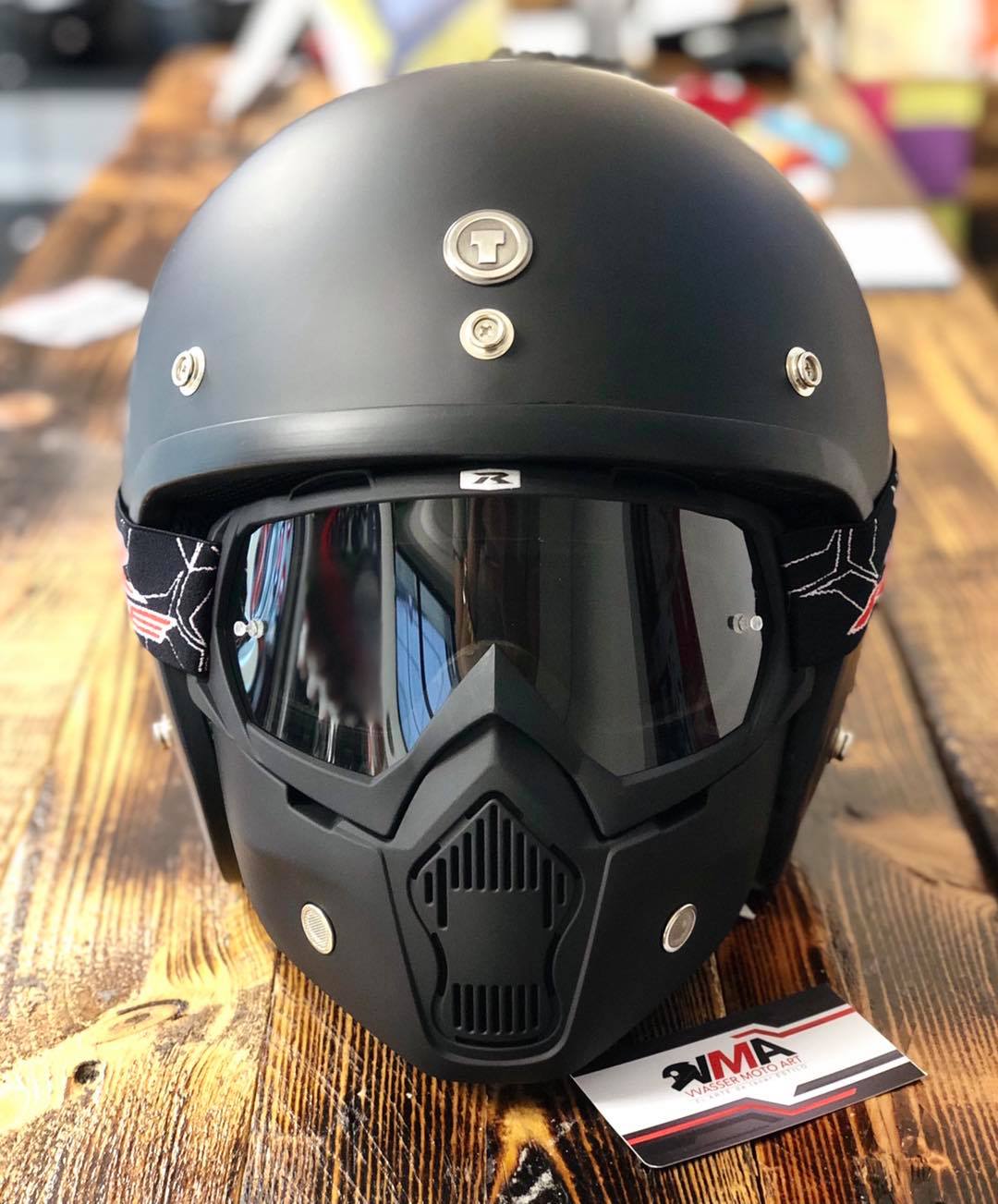Vaciar la basura físico pulgar Máscara con goggles para Casco Torc T50 – Vvasser Moto Art