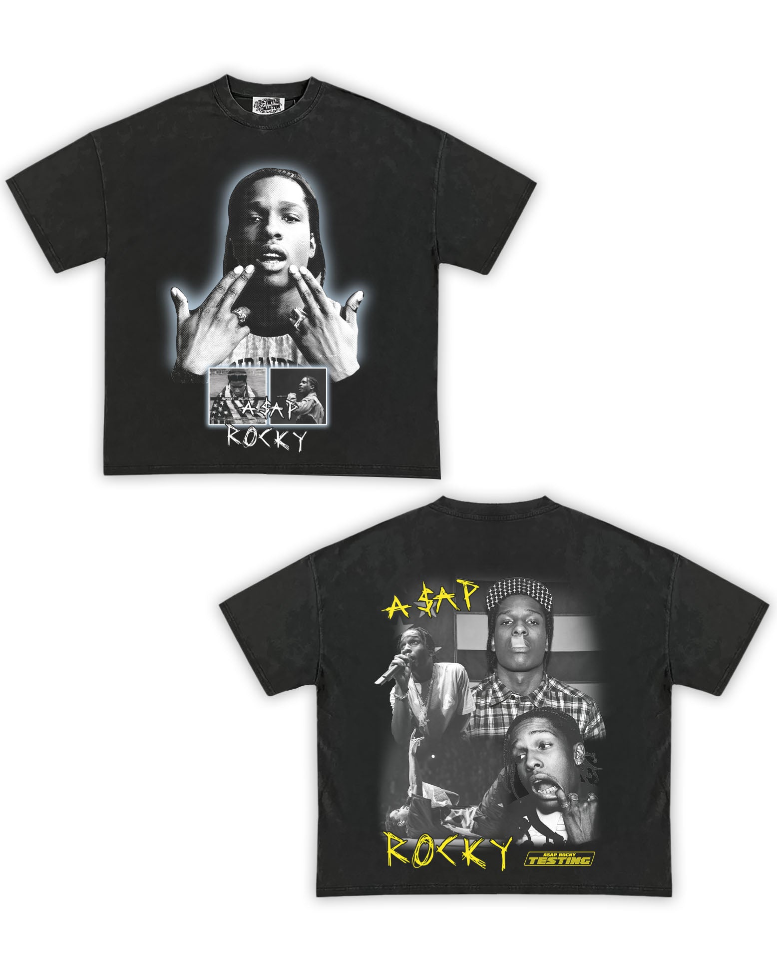 A$AP Rocky Tribute Vintage Shirt: Front/Back (Heavy Metal)