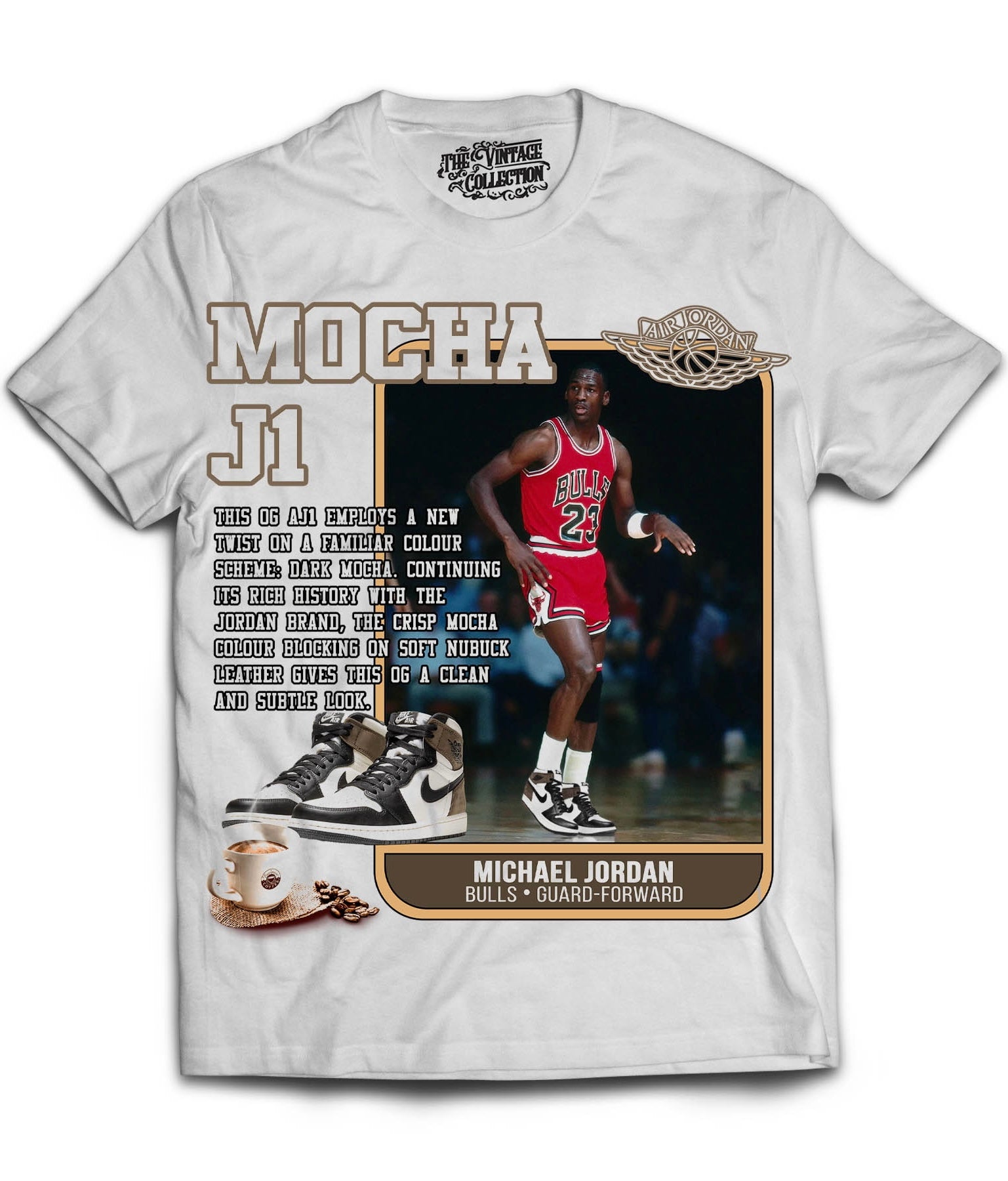 GOAT Mocha Card T-Shirt (WHITE)