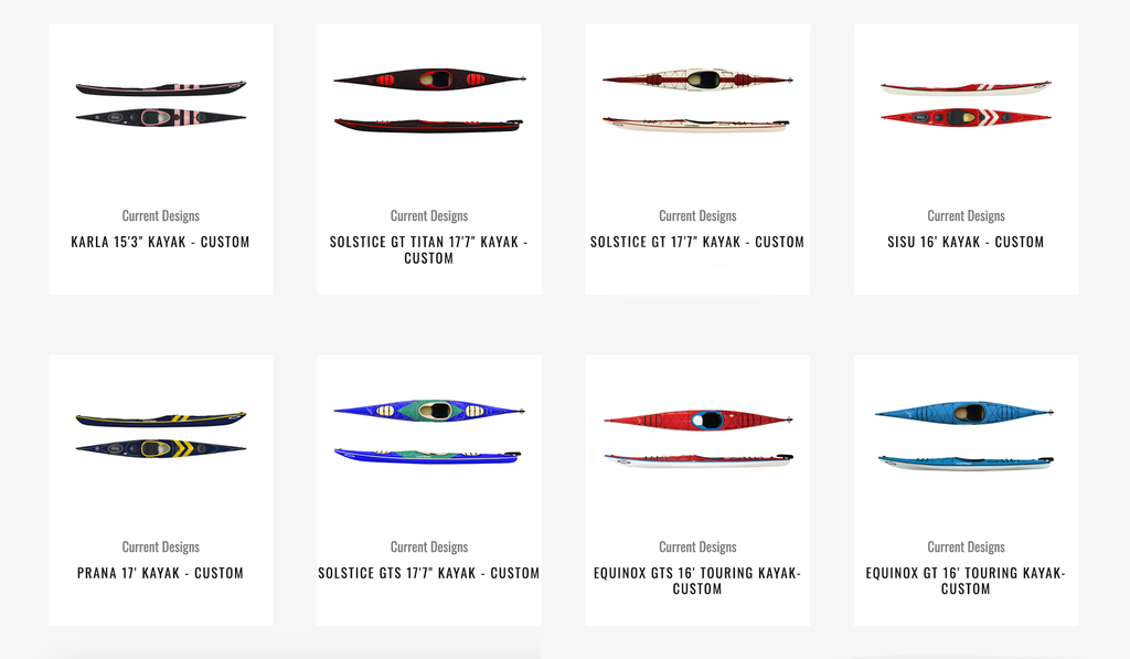 Current Designs Custom Kayaks and models