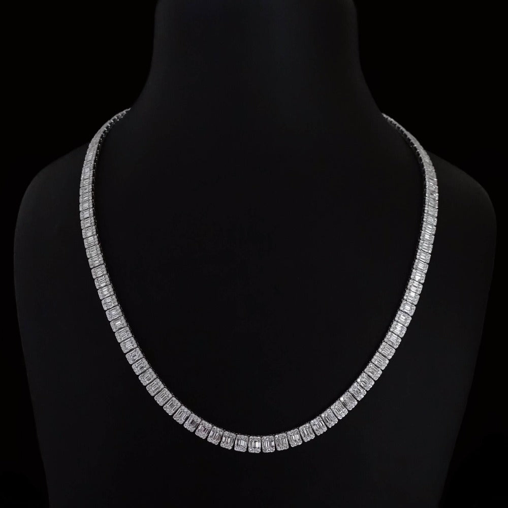 Lab Diamond Tennis Necklace, 20 Carat Diamond Tennis Necklace, Top Quality  Lab Diamond Tennis Chain, 4 Prong, IGI Certified. - Etsy