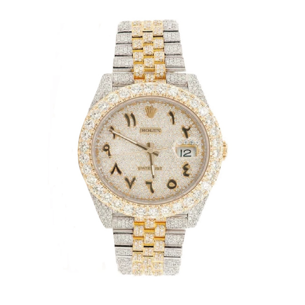 Rolex Datejust Yellow gold/ Stainless steel Jubilee with Iced out Arabic  Numeral Diamond dial 18 carats