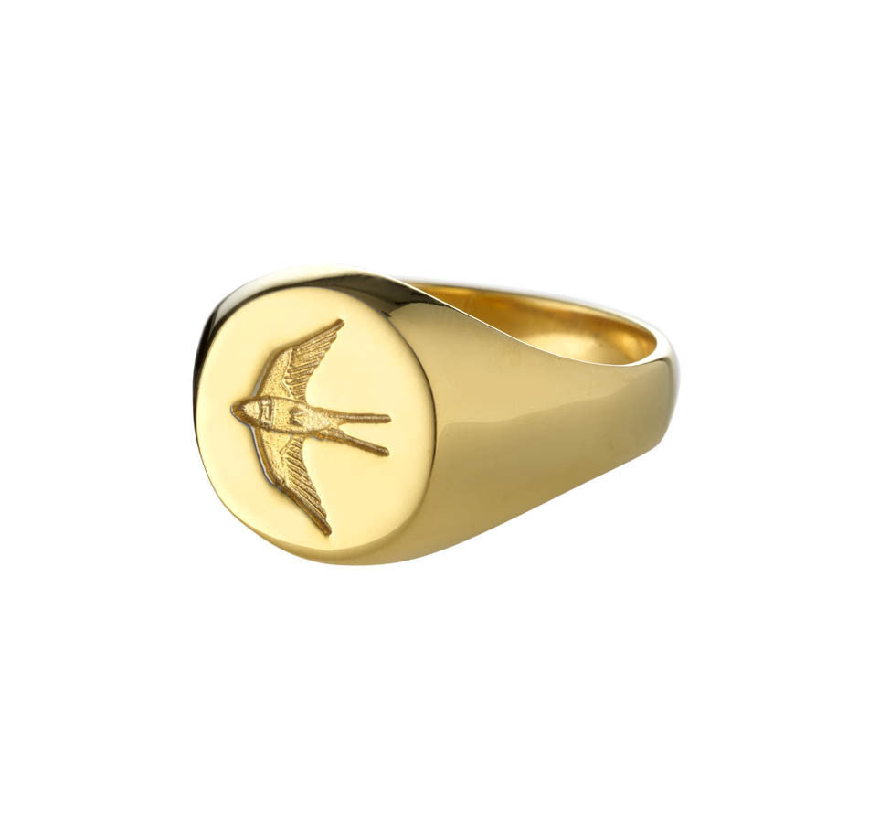 Mens Home Ring in Polished Gold – Effra