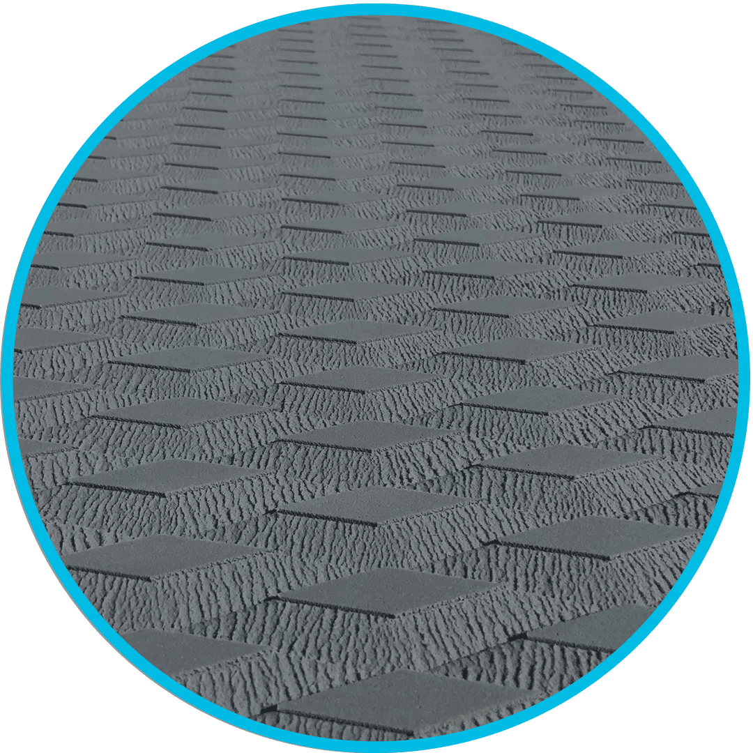 Designed with ultra-cushioned, non-slip traction pad material.