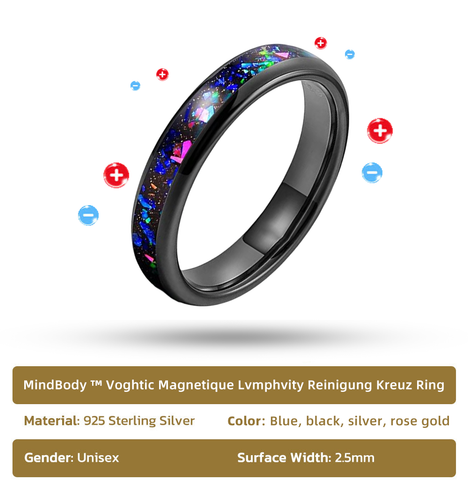 MindBody ™ Voghtic Magnetique Lvmphvity Reinigung Kreuz Ring
