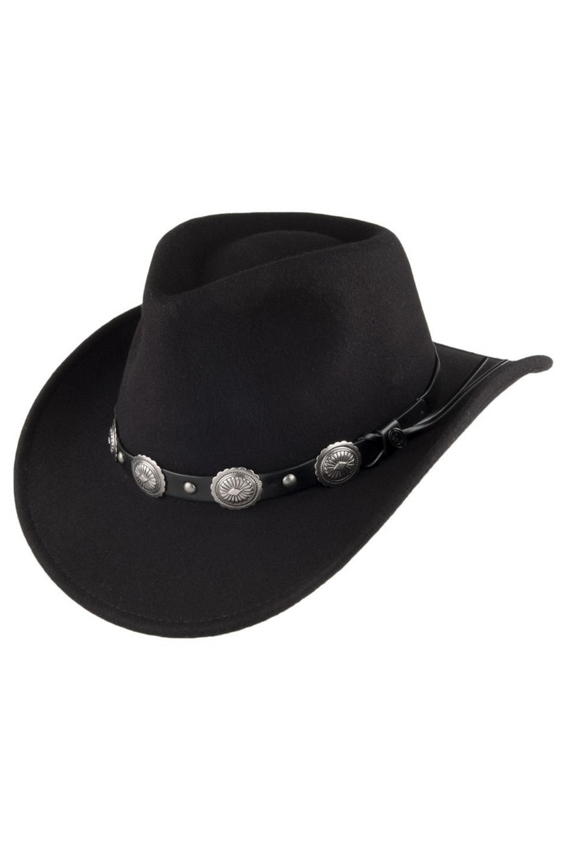 Black Cowboy Hat With Hat Conch
