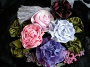 8 Satin Ribbon Flowers Ribbon Flowers Satin Ribbon Flowers Ribbon Flower  Craft DIY Sewing Appliques 