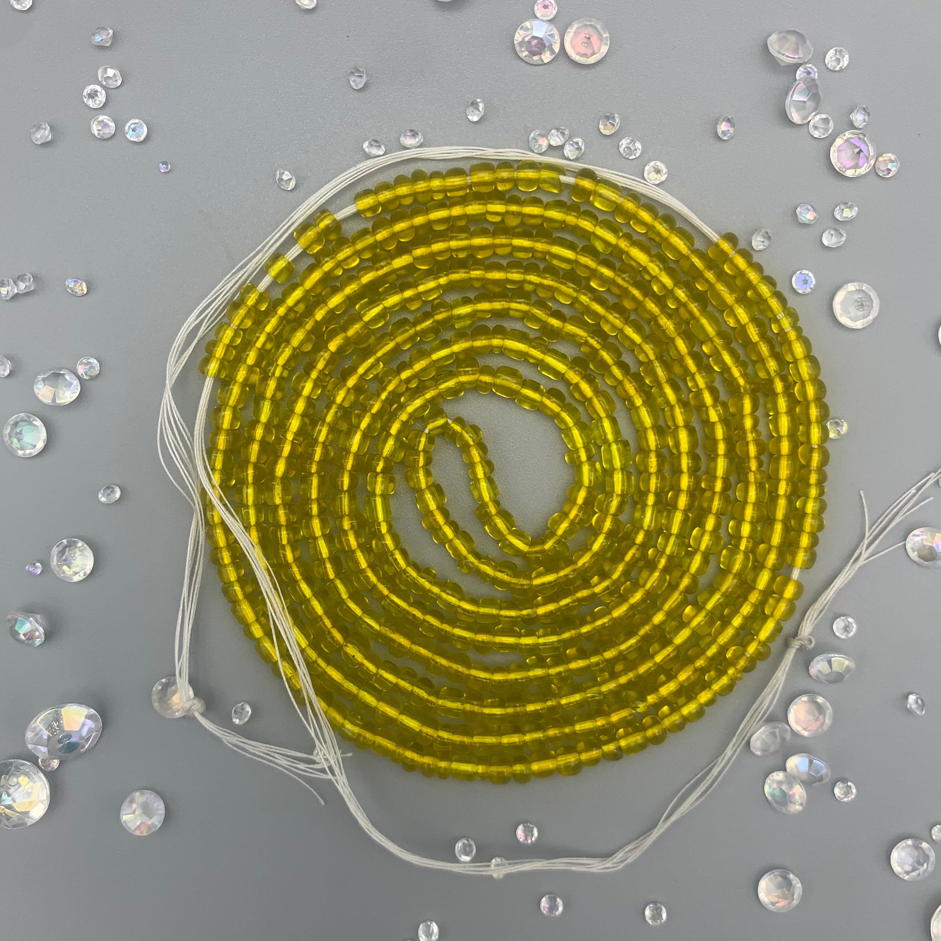 Clear Yellow Waist Beads