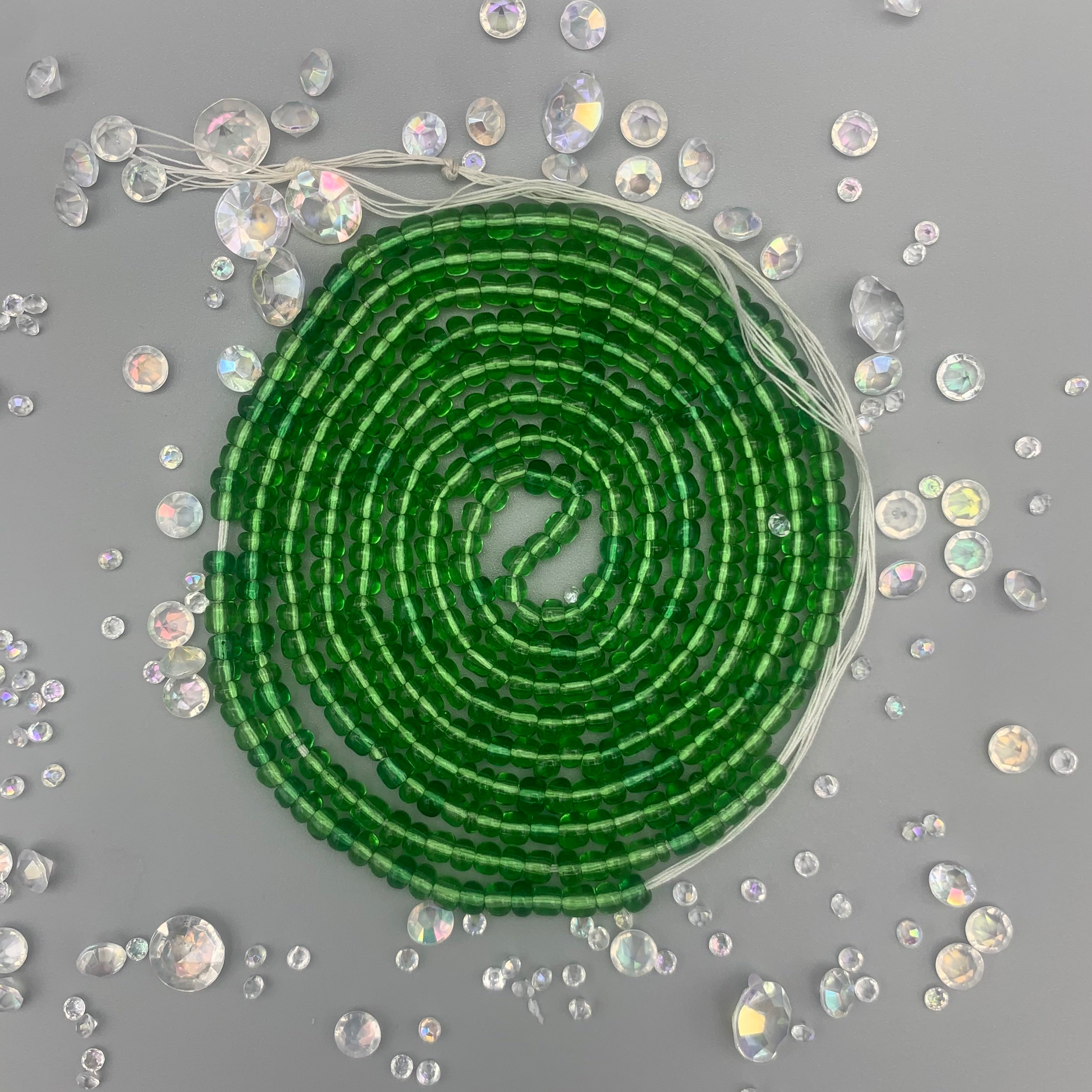 Clear Green Waist Beads