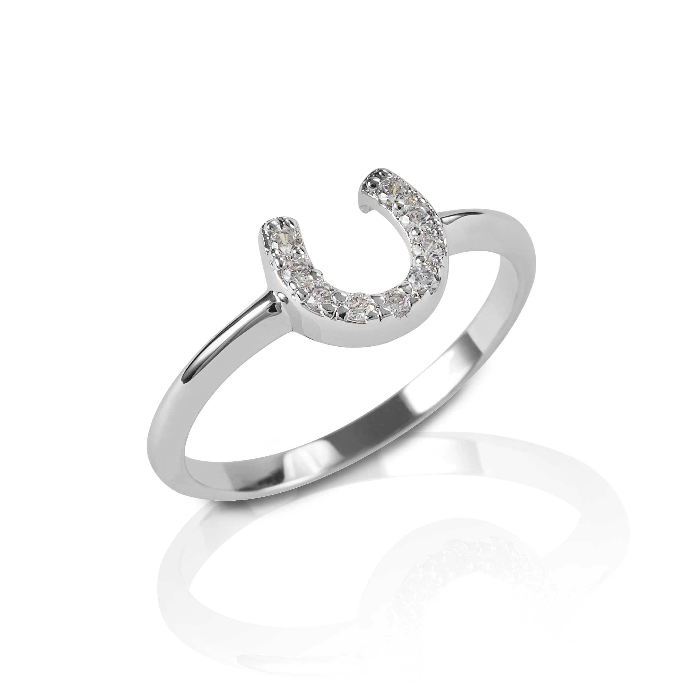 Kelly Herd Clear Horseshoe Ring - Sterling Silver - Kelly Herd J product image