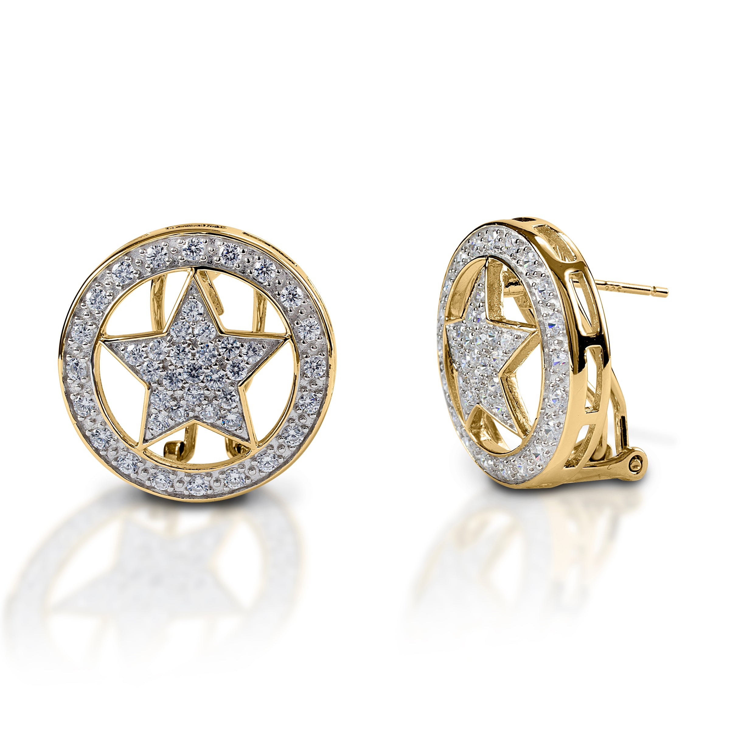 14K Gold Tiny Diamond Star Studs – FERKOS FJ