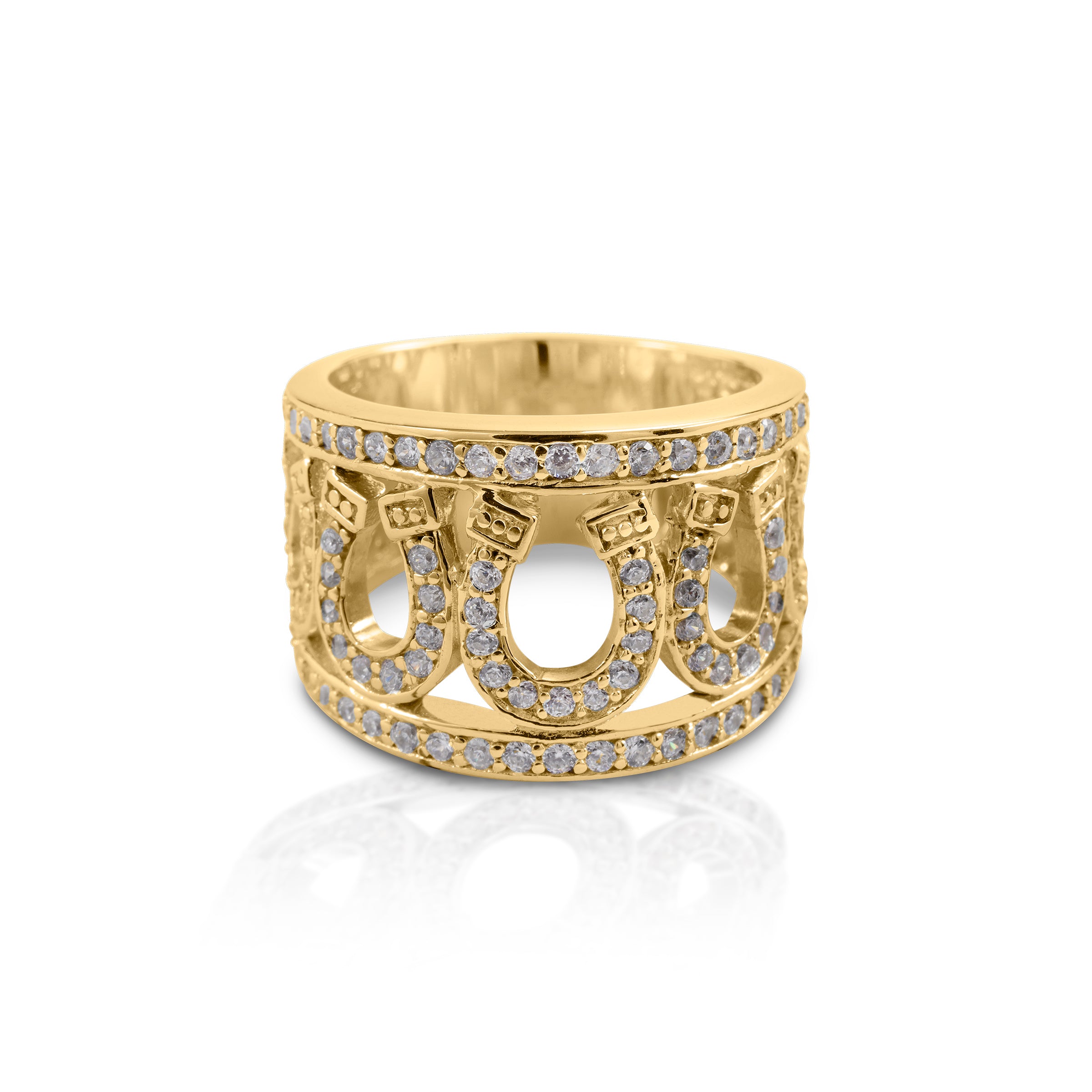 Kelly Herd Cross & Horseshoe Ring - 14K Gold