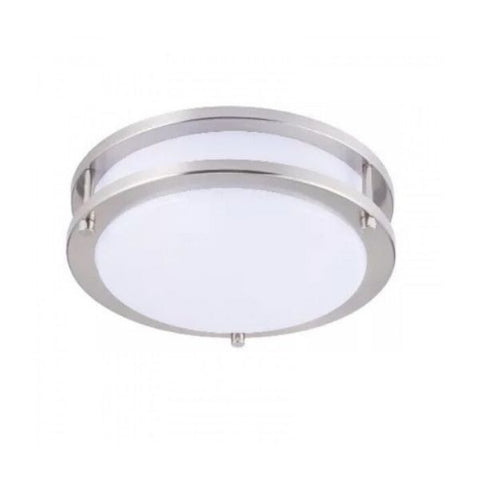 Strak 15-Inch Double Band Led Brushed Nickel Flush Mount Ceiling Light