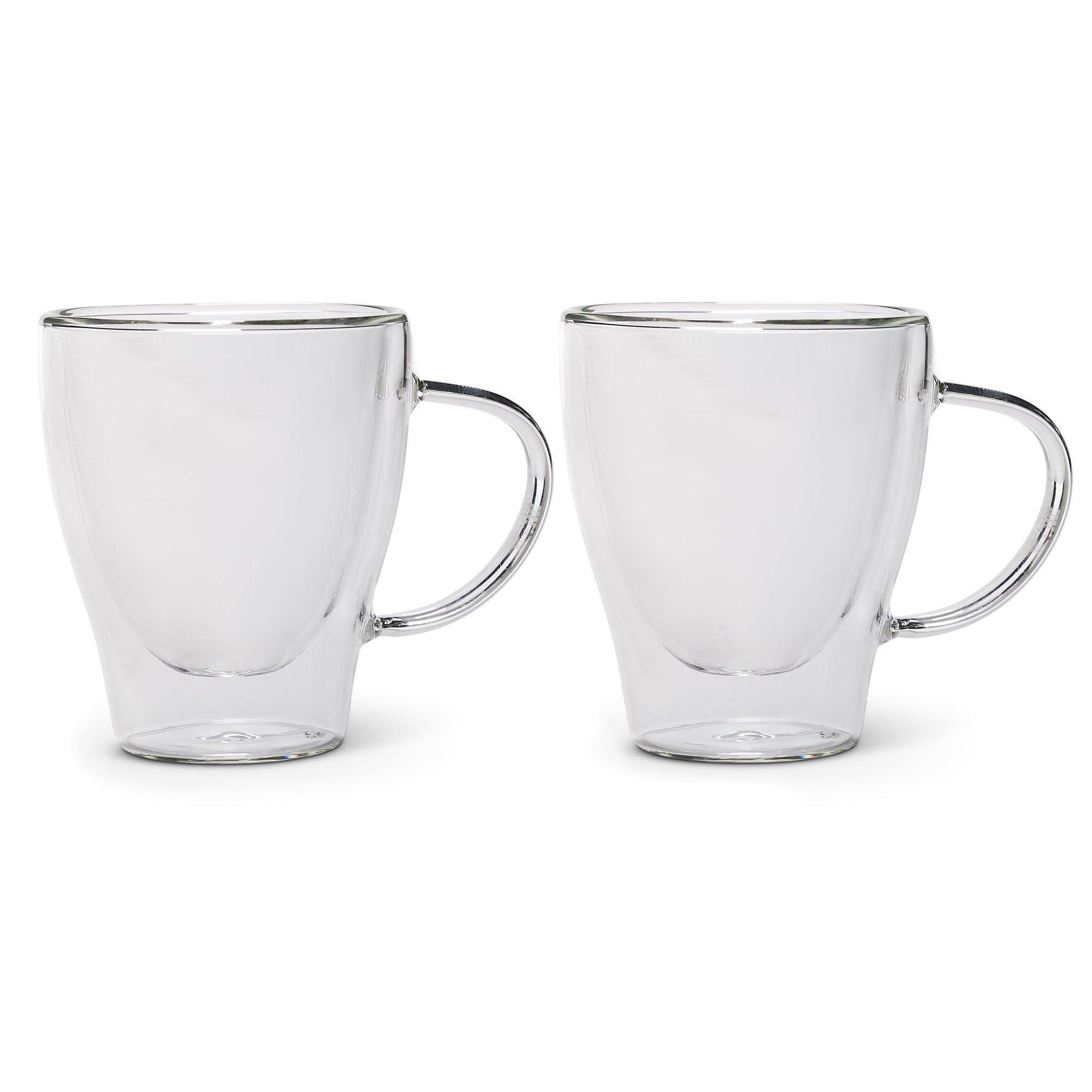 Double Walled Glass Coffee Mugs, Set of 2