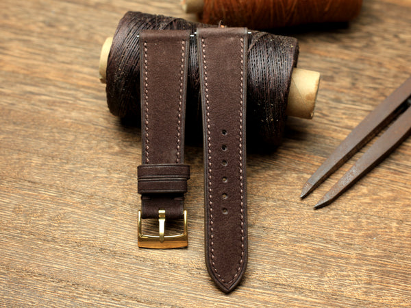 Dark Blue Epi Leather Watch Strap, Curved Quick Release