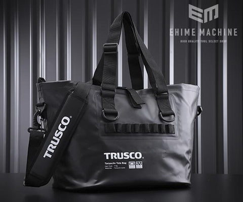 TRUSCO 防水ターポリントートバッグ ブラック Lサイズ TTBL-BK