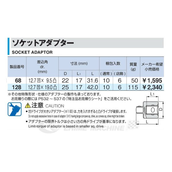 コーケン 19.0sq. MVアグスタ用リヤホイールナットソケット 6405A-2.3