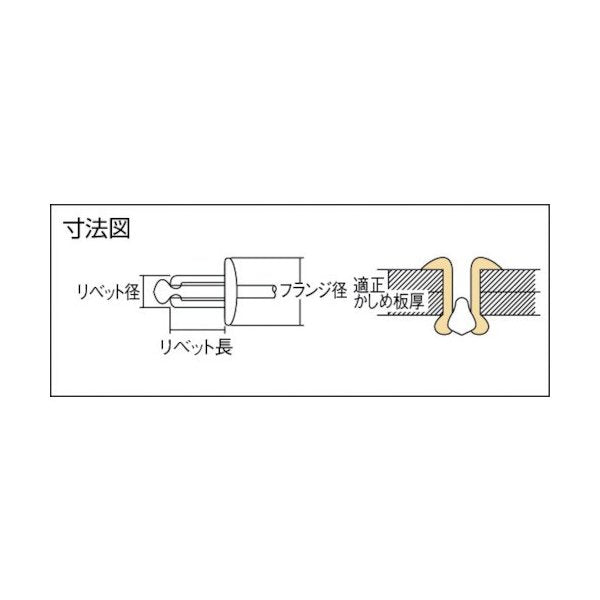 エビ ブラインドリベット（丸頭） ステンレスステンレス製 ６?５（５００本入） LST65 - 2