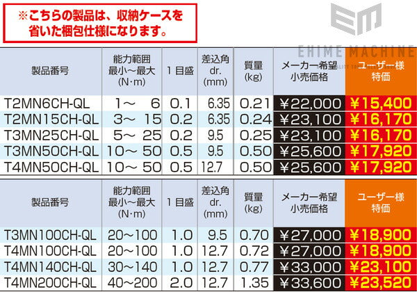 トネ(TONE) プレセット形トルクレンチ(ダイレクトセット・ホールドタイプ) T4MN100H 差込角12.7mm(1 2