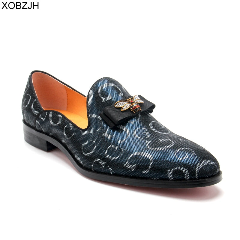 blue casual loafers