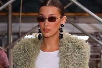 Bella Hadid wearing DMY by DMY sunglasses Olsen with brown lenses