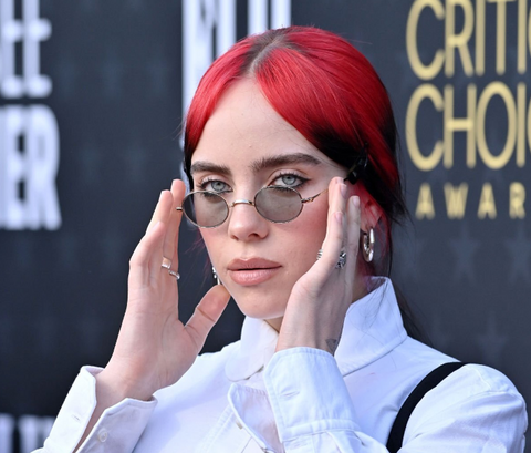 Billie Eilish Oliver Peoples glasses at the Critics Choice Awards 2024