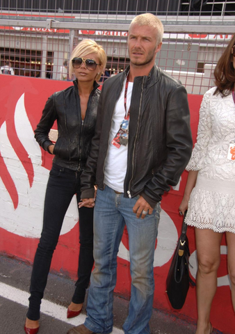 David and Victoria Beckham at F1 Grand Prix 2007. Victoria wears Tom Ford Xavier sunglasses