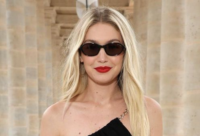 Gigi Hadid wearing DMY by DMY Bibi sunglasses in black