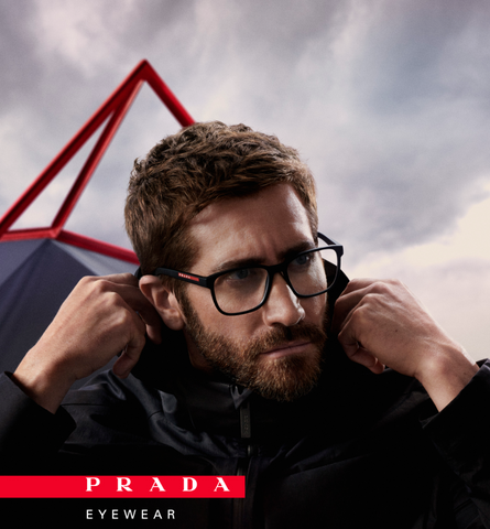 Jake Gyllenhaal wearing Prada Linea Rossa optical glasses