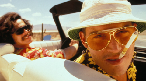 Johnny Depp yellow lens aviator sunglasses in Fear and Loathing in Las Vegas