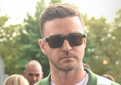 Justin Timberlake green sunglasses at the US Open 2023