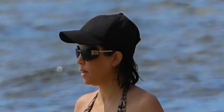 Kourtney Kardashian rimless Miu Miu sunglasses