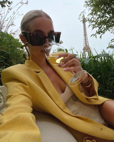 Leonie Hanne wearing Saint Laurent Sunglasses