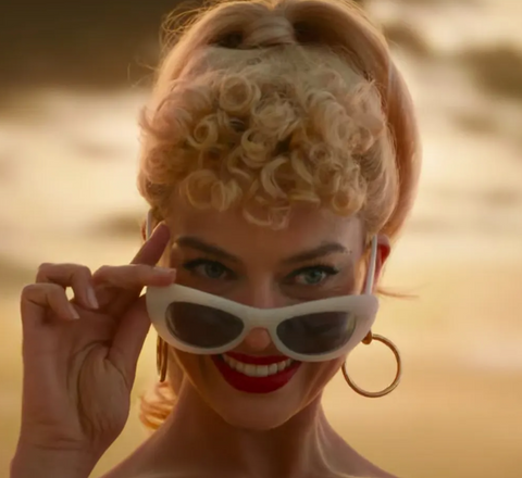 Margot Robbie Barbie Movie white sunglasses