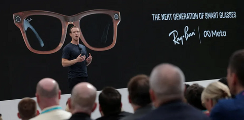 Mark Zuckerberg promoting Meta's new Ray Ban smart glasses
