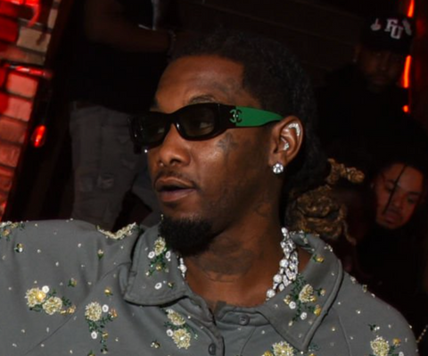 American rapper Offset at the Met Gala after-party 2024 wearing black and green Chanel sunglasses - buy online