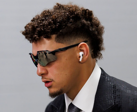 Patrick Mahomes Oakley sunglasses at the Super Bowl 2024