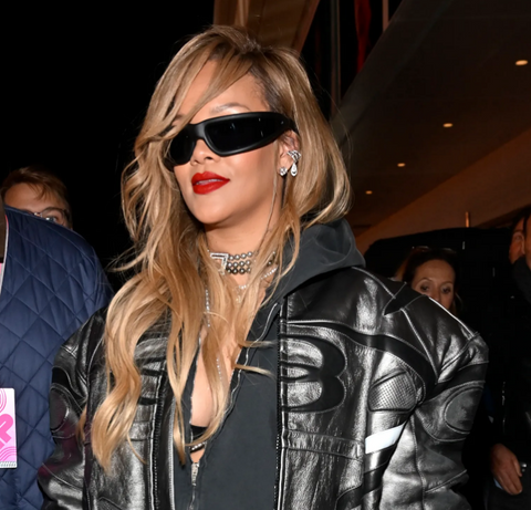 Rihanna at the Formula 1 Las Vegas Grand Prix 2023 wearing sunglasses