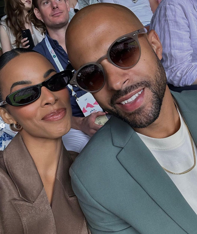 Rochelle and Marvin Humes Wimbledon sunglasses 2023