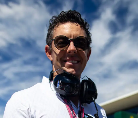 Rory McIlroy wearing sunglasses at the US Grand Prix October 2023