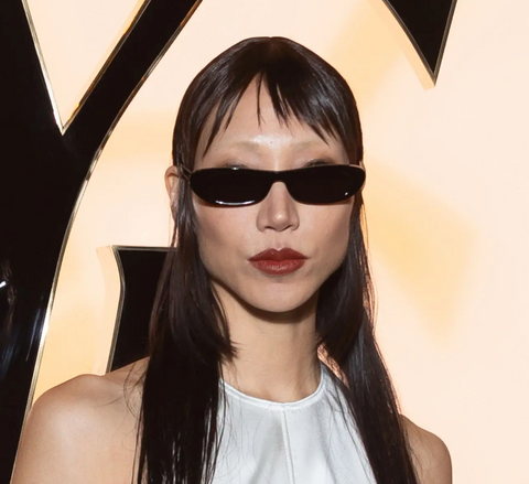 Soo Joo Park at the Saint Laurent FW24 fashion show in Paris wearing Saint Laurent 557 sunglasses
