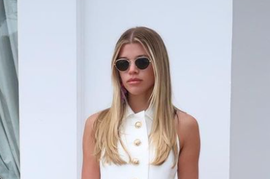 Sofia Richie gold frame sunglasses