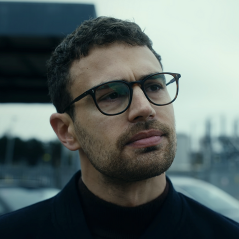 Theo James wears Garrett Leight optical glasses in Netflix's The Gentlemen
