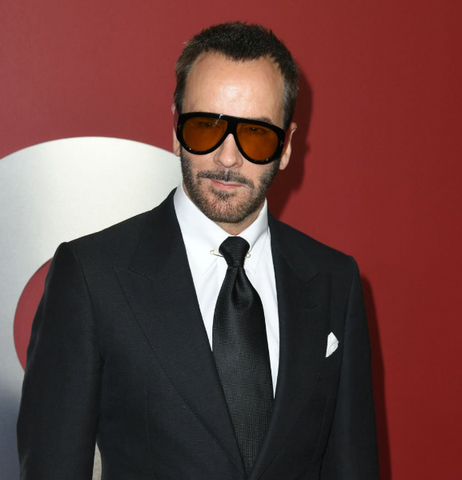 Tom Ford the designer wearing Tom Ford Bronson sunglasses with brown lenses