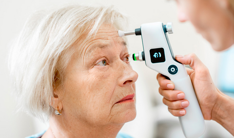 Tonometry test during eye examination