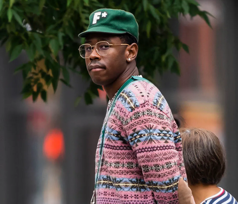 Tyler the Creator wearing grandpa core style glasses