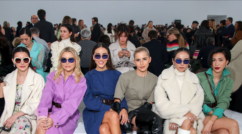 Max Mara SS24 front row celebrities/influencers including Tamara and Caroline Daur